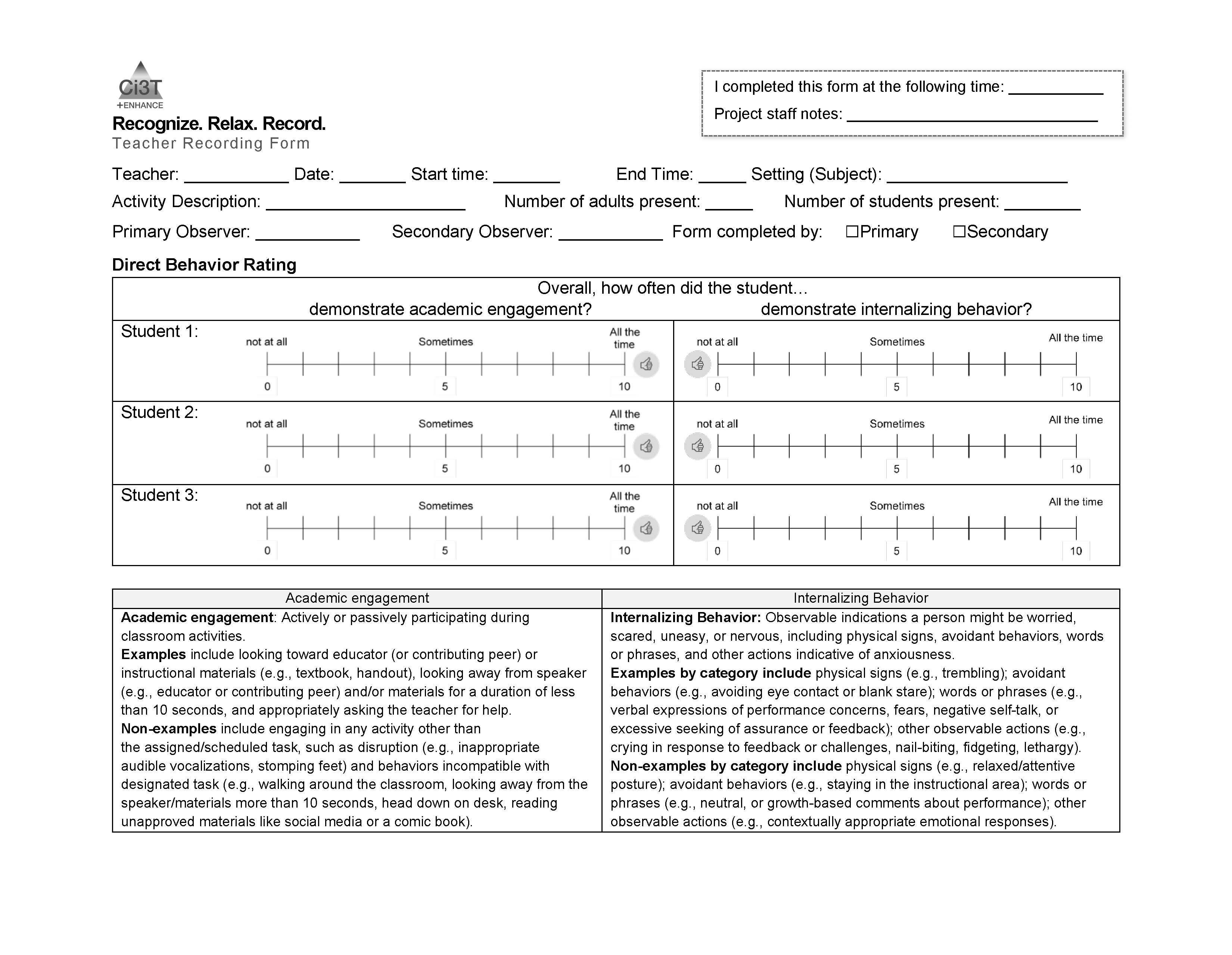 Fillable Rrr Framework Worksheet Prioritize concerns and schedule RRR Rating Period | Recognize. Relax ...